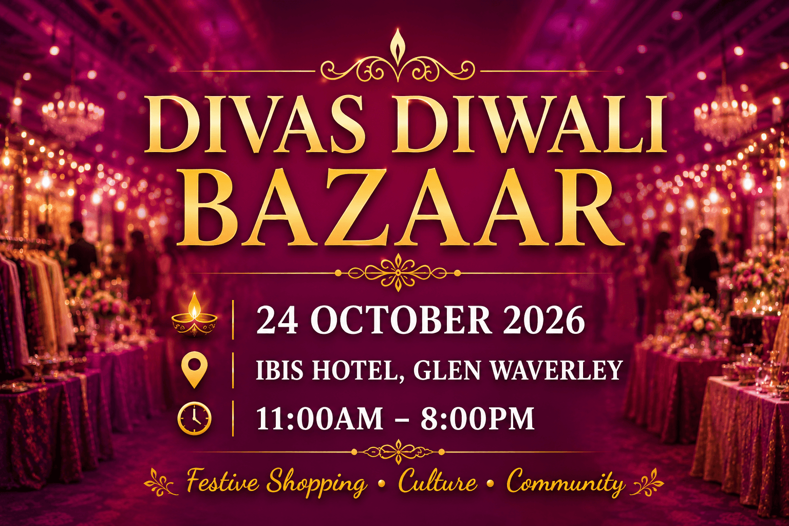 Divas Diwali Bazaar at ibis Hotel, Glen Waverley