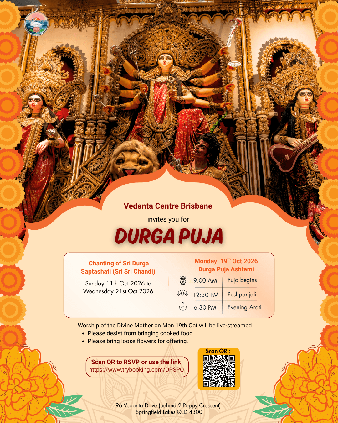 Sri Durga Ashtami Puja at Vedanta Centre