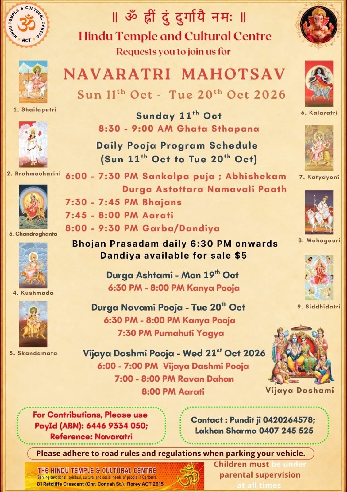 Vijaya Dashami Pooja & Ravan Dahan — HTCC Canberra